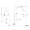 Applique comodino camera da letto bianco led 3000k orientabile
