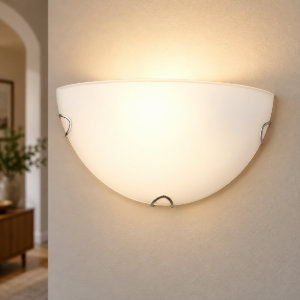 Applique da parete elegante bianca vetro per soggiorno