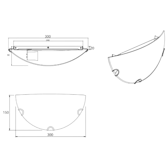 Applique da parete elegante bianca vetro per soggiorno