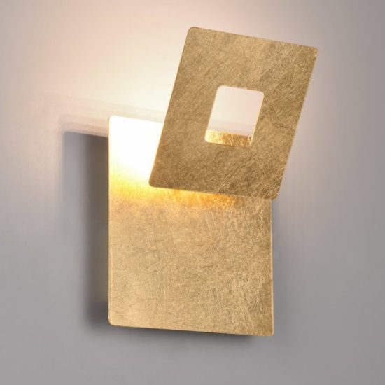 Applique da parete per scale quadrata oro led 6w 3000k orientabile