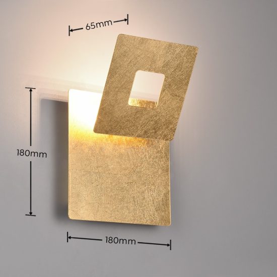 Applique da parete per scale quadrata oro led 6w 3000k orientabile
