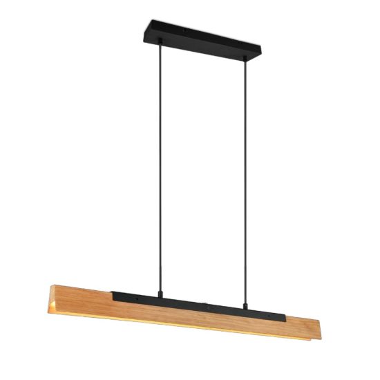 Lampadario per tavolo da pranzo led 25w 3000k dimmerabile nero opaco legno