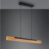 Lampadario per tavolo da pranzo led 25w 3000k dimmerabile nero opaco legno