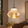 Fabas deva lampada a sospensione vetro ambra led 14w cct 2700k 3000k 4000k dimmerabile