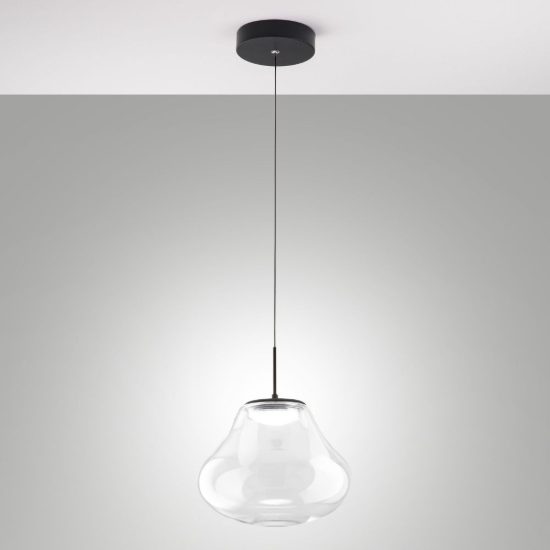 Fabas deva lampada a sospensione trasparente led 14w cct 2700k 4000k dimmerabile