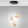 Fabas  deva lampadario da cucina tre luci vetro ambra led 42w cct 2700k 3000k 4000k dimmerabile