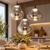 Fabas lampadario da cucina deva vetro fumè led 42w cct 2700k 3000k 4000k dimmerabile