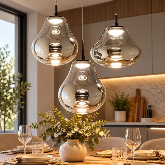 Fabas lampadario da cucina deva vetro fumè led 42w cct 2700k 3000k 4000k dimmerabile