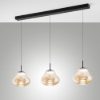 Fabas da cucina tre luci vetro ambra led 42w cct 2700k 3000k 4000k dimmerabile
