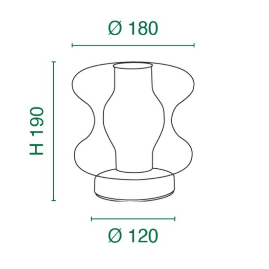 Fabas frua lampada da tavolo vetro grigio chiaro led 7w cct 2700k 3000k 4000k