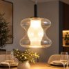 Fabas lampada a sospensione frua vetro grigio chiaro led 8w cct 2700k 3000k 4000k dimmerabile