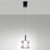 Fabas lampada a sospensione frua vetro grigio chiaro led 8w cct 2700k 3000k 4000k dimmerabile