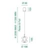 Fabas lampada a sospensione frua vetro grigio chiaro led 8w cct 2700k 3000k 4000k dimmerabile