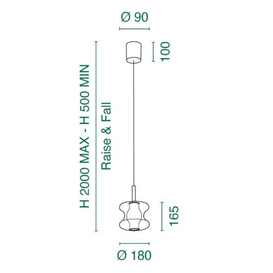 Fabas lampada a sospensione frua vetro grigio chiaro led 8w cct 2700k 3000k 4000k dimmerabile