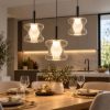 Fabas lampadario da cucina frua tre luci vetro grigio chiaro led 7w cct 2700k 3000k 4000k dimmerabile