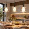 Fabas frua lampadario da cucina vetro cognac led 7w cct 2700k 4000k dimmerabile 3 luci