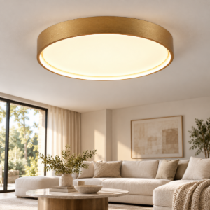 Plafoniera moderna tonda ottone opaco led cct 2300k 4000k dimmerabile