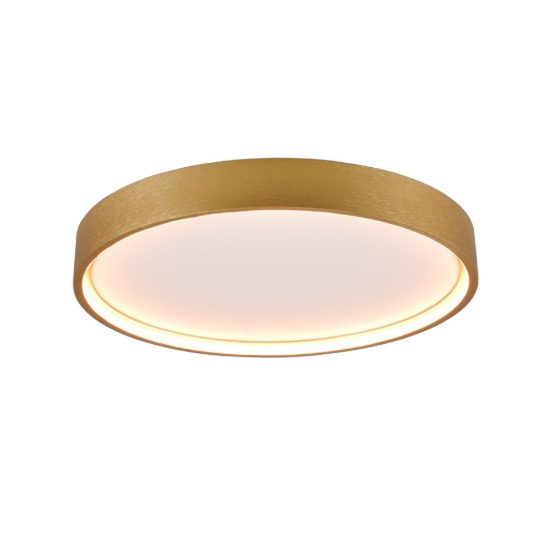Plafoniera moderna tonda ottone opaco led cct 2300k 4000k dimmerabile