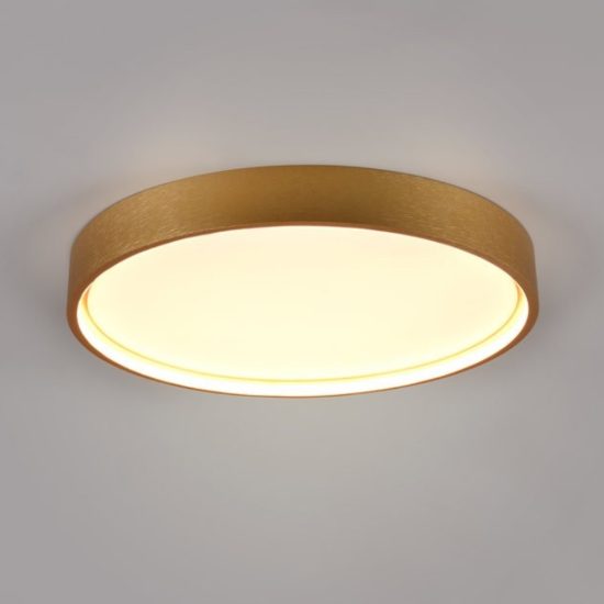 Plafoniera moderna tonda ottone opaco led cct 2300k 4000k dimmerabile