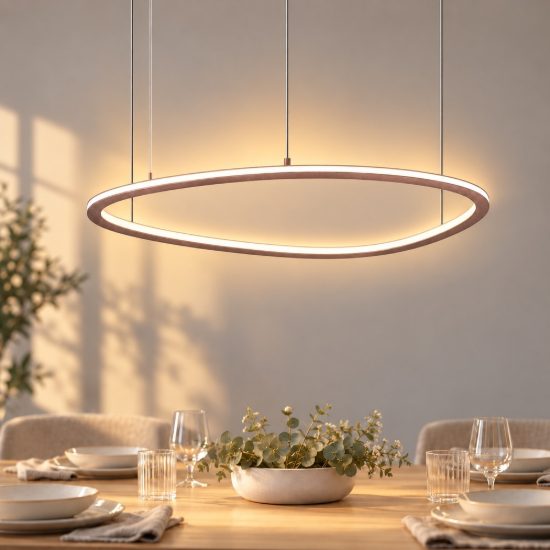 Lampadario led 60w cct 3000k 6000k dimmerabile con telecomando moderno a sospensione plettro oro rosato