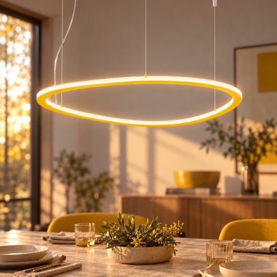 Lampadario led 60w cct 3000k 6000k dimmerabile con telecomando plettro moderno a sospensione giallo girasole