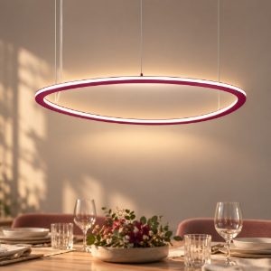 Lampadario led 60w cct 3000k 6000k dimmerabile con telecomando moderno a sospensione plettro magenta