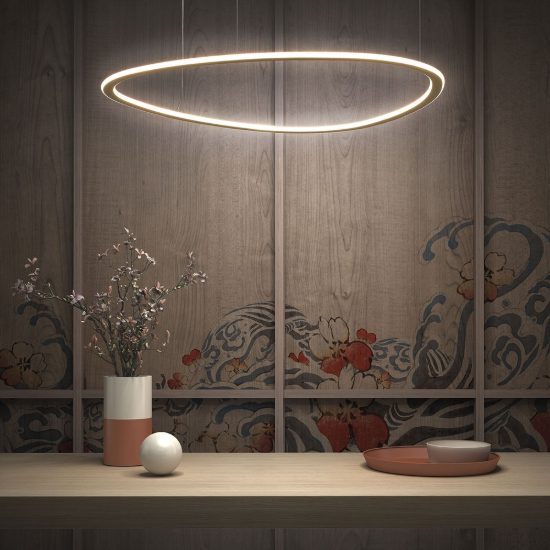 Lampadario led 60w cct 3000k 6000k dimmerabile con telecomando moderno a sospensione plettro magenta