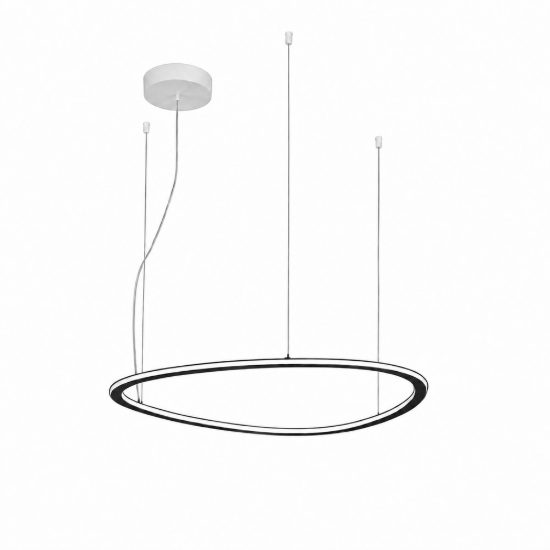 Lampadario nero 80 cm led 60w cct 3000k 6000k con telecomando per soggiorno moderno