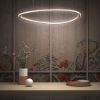 Lampadario a sospensione led 60w cct 3000k 6000k dimmerabile con telecomando grigio perla