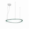 Lampadario a sospensione moderno plettro verde bosco led 60w cct 3000k 6000k dimmerabile con telecomando