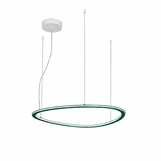 Lampadario a sospensione moderno plettro verde bosco led 60w cct 3000k 6000k dimmerabile con telecomando