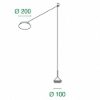 Fabas lampada a sospensione isabella con decentramento alluminio satinato led 8w 3000k dimmerabile