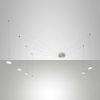 Fabas isabella lampadario moderno con decentramento alluminio led 48w 3000k dimmerabile