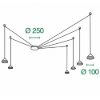 Fabas isabella lampadario moderno con decentramento alluminio led 48w 3000k dimmerabile