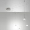 Fabas luce isabella lampadario per cucina moderno a sospensione alluminio satinato led 32w 3000k dimmerabile 6 luci
