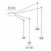 Fabas luce isabella lampadario per cucina moderno a sospensione alluminio satinato led 32w 3000k dimmerabile 6 luci