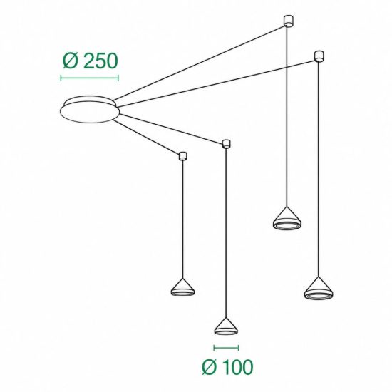 Fabas luce isabella lampadario per cucina moderno a sospensione alluminio satinato led 32w 3000k dimmerabile 6 luci