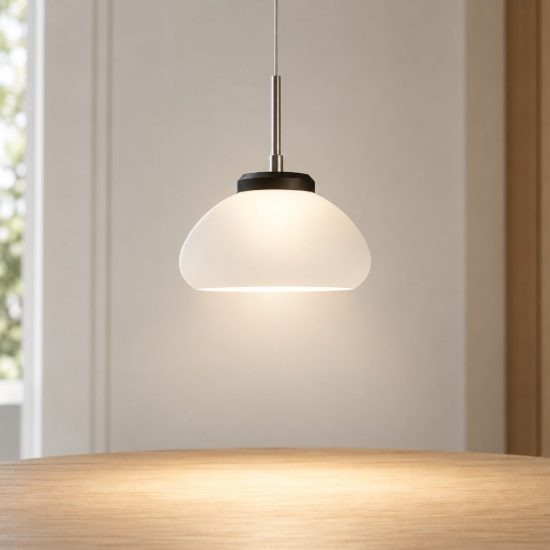 Fabas arabella lampada a sospensione con decentramento led 8w 3000k dimmerabile bianca