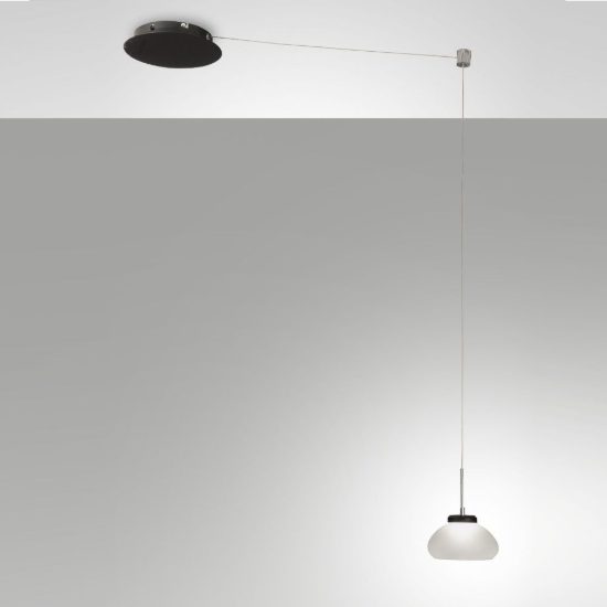Fabas arabella lampada a sospensione con decentramento led 8w 3000k dimmerabile bianca