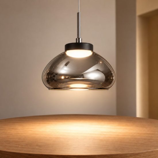 Fabas luce arabella lampada fumé a sospensione con decentramento led 8w 3000k dimmerabile