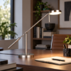 Lampada da scrivania ufficio led 12w cct 2300k 4000k nichel opaco