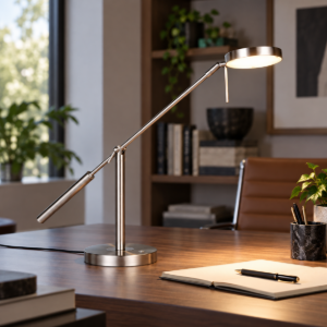 Lampada da scrivania ufficio led 12w cct 2300k 4000k nichel opaco