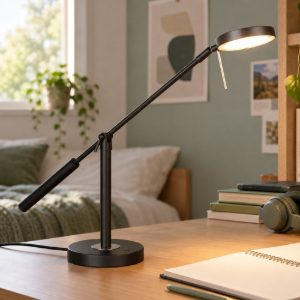 Lampada da scrivania moderna orientabile led cct 2300k 4000k nero opaco