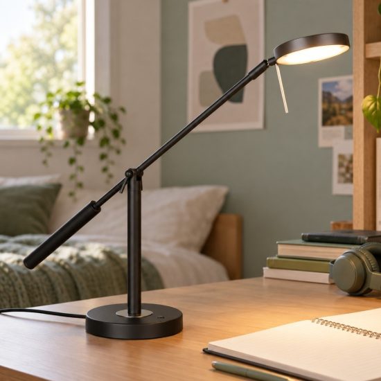 Lampada da scrivania moderna orientabile led cct 2300k 4000k nero opaco