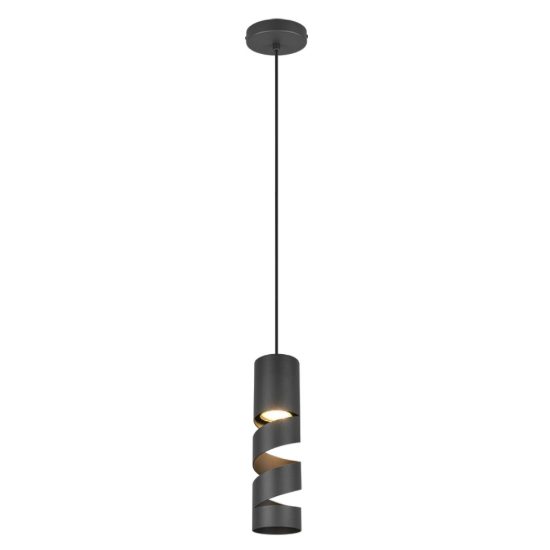 Lampada a sospensione comodino camera da letto cilindro nero