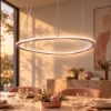 Lampadario led 72w cct 3000k 6000k dimmerabile con telecomando a sospensione oro rosato