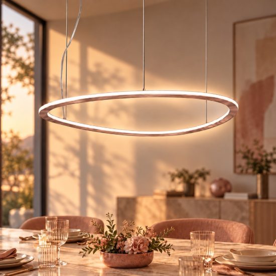 Lampadario led 72w cct 3000k 6000k dimmerabile con telecomando a sospensione oro rosato
