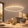 Lampadario a sospensione led 72w cct 3000k 6000k dimmerabile con telecomando tortora