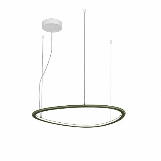 Lampadario led 72w cct 3000k 6000k dimmerabile con telecomando a sospensione verde oliva