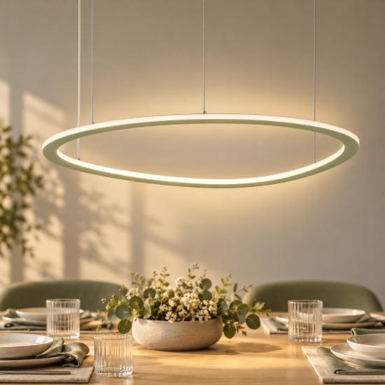 Lampadario led 72w cct 3000k 6000k dimmerabile con telecomando plettro verde salvia